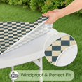thumbnail image 5 of Navy and Beige Checkerboard Pattern Round Fitted Tablecloth with Elastic Edge,Dining Table Cover Waterproof,Outdoor Round Tablecloth for Camping,Dining,Indoor and Outdoor, 5 of 7