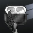 thumbnail image 3 of Carbon Fiber Texture Case for Airpods Pro 2 Anti-Drop Protective Cover for Airpods 3 2 1 Hard Shell with Keychain (Black Green,for AirPods 1 2), 3 of 7