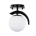 thumbnail image 4 of Samina 7 in. 1-Light Indoor Matte Black Finish Semi-Flush Mount Ceiling Light with Light Kit, 4 of 5