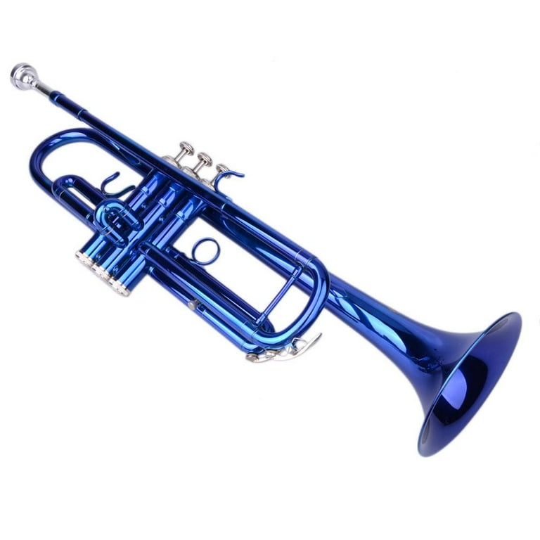 Ktaxon Bb Beginner School Band Trumpet with Mouthpiece Case Blue
