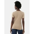 thumbnail image 3 of Time and Tru Women’s Rib Crewneck Tee with Short Sleeves, Sizes XS-XXXL, 3 of 5