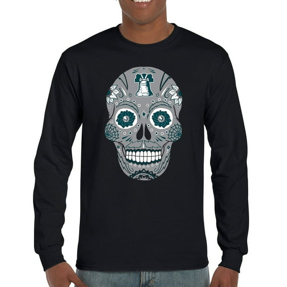 Philly Thing Sugar Skull Long Sleeve T-shirt Day of the Dead Dia de los Muertos