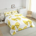 thumbnail image 4 of Manfei Dreamy Bowknot Bedding Twin Comforter Set, Light Yellow Comforter Sets Twin Size, Princess Ribbon Reversible Comforters & Duvets, Lightweight Bedroom Decorative, 2pcs, 4 of 9