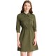 thumbnail image 3 of Allegra K Vestido Estilo Safari Para Mujer Con Puntada En Contraste, Media Tapeta, Mangas 3/4, Vestido Camisero Ejercito verde XS, 3 of 6