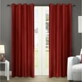 thumbnail image 1 of Exclusive Home Chatra Faux Silk Window Curtain Panel Pair with Grommet Top, 54x96, Chili, 1 of 4