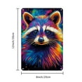 thumbnail image 2 of 1pc Neon Raccoon Metal Wall Art, Waterproof Iron Painting, Vibrant HD Printed Poster, Retro Style Room Decor, High-Quality Indoor & Outdoor Sign, 20x30cm/8x12inch, 2 of 7