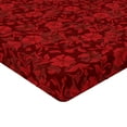 thumbnail image 2 of Ambesonne Flower Fitted Sheet 2 Pcs Set, Flowers Leaves and Swirls, Queen, Burgundy and Red, 2 of 3