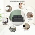 thumbnail image 6 of 56" Loveseat Sofa, Mid Century Modern Couch with Thick Cushion, 2 Seater Small Sofa for Living Room Bedroom Apartment Office, Solid and Easy to Assemble, Grey, 6 of 7