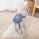thumbnail image 3 of Methold Correa ajustable para caminar para mascotas con bolsa, chaleco portátil para el pecho, arnés, correa, de almacenamiento, Kit de cuerda Suministros para perros Azul S Methold PT004103-03B, 3 of 6