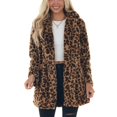 thumbnail image 1 of Chaqueta Mujer Moda Suelta Suave Cómoda Otoño Invierno Manga Larga Abrigo con Bolsillos Estampado Leopardo XXL, 1 of 7