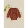 thumbnail image 2 of Cenuakty Baby Knit Romper, Long Sleeve Crew Neck Solid Fall Winter Bodysuit for Girls Boys, 2 of 8