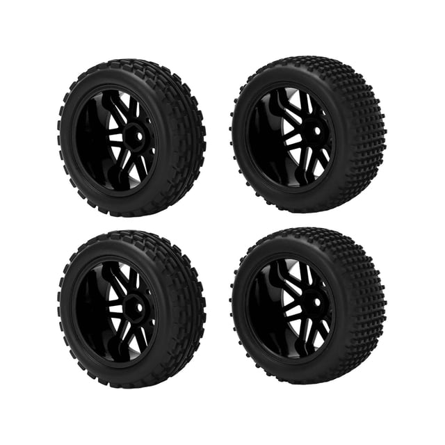 RiToEasysports Neumáticos de Goma RC, Rueda de 86 Mm con Contorno de Orificio en V 1/10 Piezas de Actualización de Coche RC para WLToys 144001 124018 124019 12428(Negro) Ecomeon no
