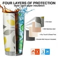 thumbnail image 7 of 20 Oz Yellow and Gray Leaves Modern Art Coffee Tumbler Double Wall Insulated Stainless Steel Water Bottle | Metal Reusable Thermoses Flask with Cup Cap | Leak & Sweat Proof with Anti-Dust Lid, 7 of 7