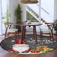 thumbnail image 3 of Black Christmas Gnomes Round Area Rug 5Ft Washable Circle Rugs for Living Room Bedroom, Xmas Tree Balls Snowflake Non-Slip Carpet Floor Mats Indoor Outdoor Carpet Runner Aesthetic Home Decor, 3 of 8