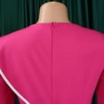 thumbnail image 6 of AURA Plus Size Belted Pencil Midi Dress High Waist Crewneck Long Sleeve Elegant Office Work Dress with Zipper, 6 of 10