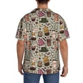 thumbnail image 3 of Fotbe Coffee pots cup Camisa Estampada de Manga Corta para Hombre, Casual de Verano, Estilo Playero, Sin Arrugas-4X-Large, 3 of 5
