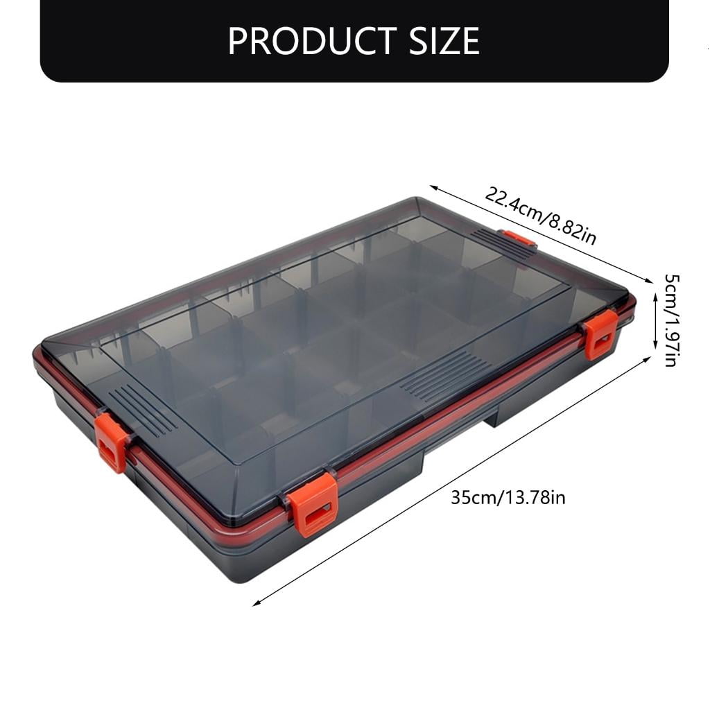 Yihuala Fish Baits Storage Case with Detachable Compartments Grids Fishing Tackle Carry Box Seal Water Fishing Tackle Box