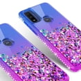 thumbnail image 4 of Liquid Quicksand Glitter Phone Case for Moto G Play 2023/G Pure / Moto G Power 2022 Case for Girls Women Clear Phone Case Cover - Purple/Blue, 4 of 5