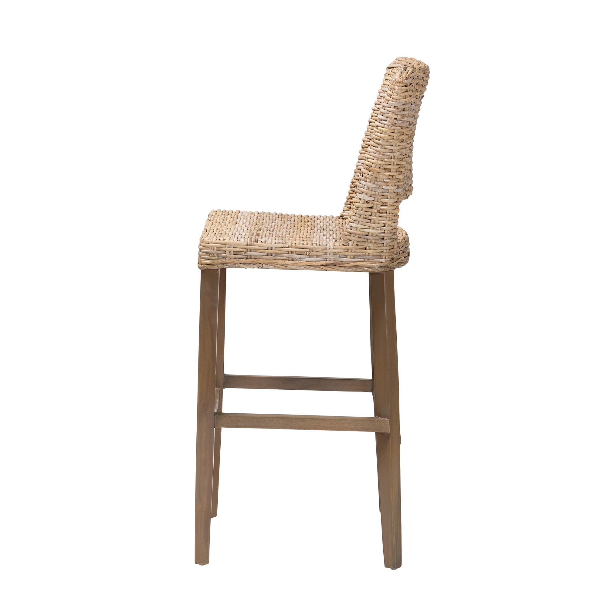bali & pari Magy Boho Bar Stool, Bar Height, Grey