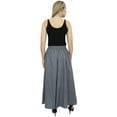 thumbnail image 3 of Bimba Women's Bohemian Style Elastic Waist Gray Long Maxi Skirt With Tassels-S, 3 of 4