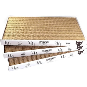 HQRP 3-Pack Large Cat Scratcher Cardboard Cat Scratcher Box, Reversible Cat Scratch Pad Board, Wide Flat Scratching Pad for Cats, Corrugated Scratch Bed, Cat Scratchers for Indoor Cats Cardboard