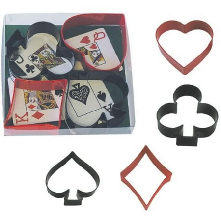 - Card Red and Black Poly Resin Coated Tin Cookie Cutter 4 Pc Set L1818