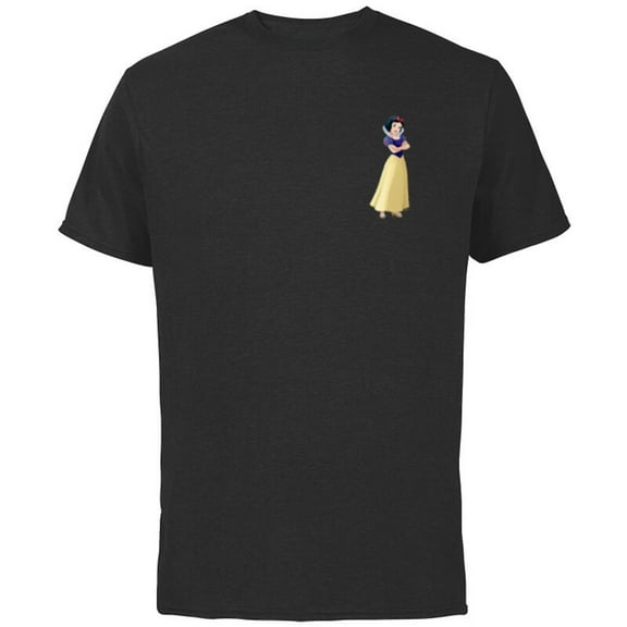 Disney Princess Snow White Small Pose - Short Sleeve Cotton T-Shirt for Adults - Customized-Black