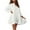 White, variant on Kmdttou Women's Summer Solid Color Trumpet Sleeve Pleated Button Long Sleeved V-Neck Dress,Fashionable Casual Dresses for Women 2025
