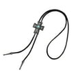 thumbnail image 6 of Adjustable Leather Cord Bolotie with Turquoises Crosses Pendant for Men's Western Outfits Necktie Adjustable Necklace, 6 of 8