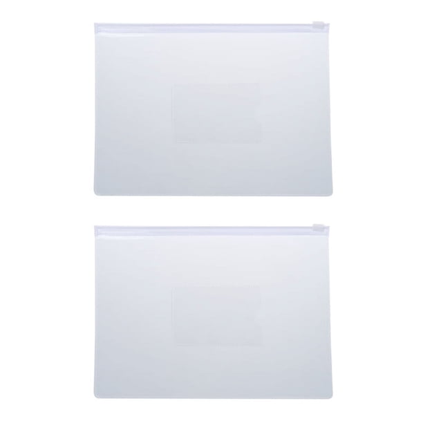 Transparente Blanco Tamano A5 Papel Deslizante Cremallera Carpetas Archivos Bolsas 40 Pcs