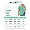 thumbnail image 5 of CASSIE LIZ Plus Size Women's Tops Casual Solid Mint Green Short Sleeve 2X Swing Flowy Blouses Fashion V Neck Casual Pleated Shirts Pullover Loose Fit Tunics Spring Summer Tee 2XL 18W 20W, 5 of 5