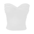 thumbnail image 2 of Top elegante sin tirantes de punto liso para mujer - Top corto con sujetador bandeau elástico para ocasiones informales o fiestas, 2 of 5
