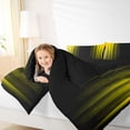 thumbnail image 4 of Feelyou Yellow Stripes Ombre Twin Comforter Sets, Teens Abstract Lines Bedding Set, 2pcs, 4 of 8