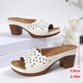 thumbnail image 5 of Dakaela Women's Heeled Sandals Open Toe Wedge Dress Casual Pumps Hollow out Backless Mules Orthopedic Bridal Party Wedding Shoes Size 6-10 White, 5 of 7