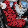 thumbnail image 2 of Uorisanigo Car Seat Covers Front Set 2 Packs, 2 Pcs Plush Fluffy Red Black Bat Seat Protectors, Universal Fit Interior Covers for Cars, Trucks, SUVs, Vans, Auto Accessories, 2 of 7