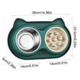 thumbnail image 4 of Slow Feeder Dog Bowls,Puppy Bowls,Stainless Steel Food and Water Bowl Set 3 in 1 No Spill Waterproof Silicone Pet Food Mat Puppy Feeding Station for Large Medium Small Breed Non Slip Metal Dish Tray, 4 of 7