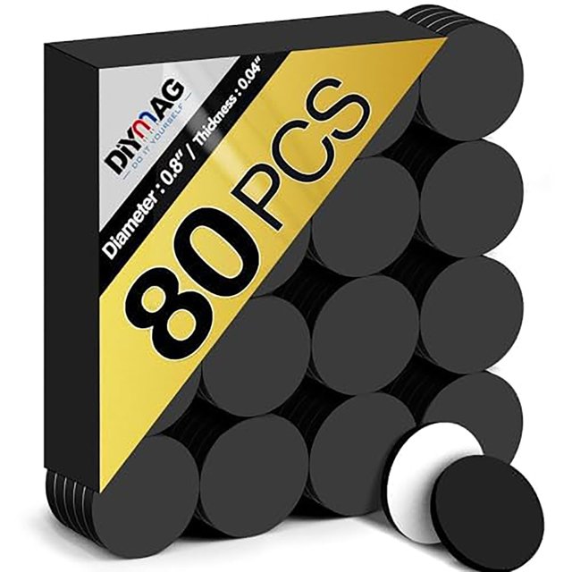 Adhesivo fuerte Magnetic Dots DIYMAG de 20 x 1 mm, paquete de 80