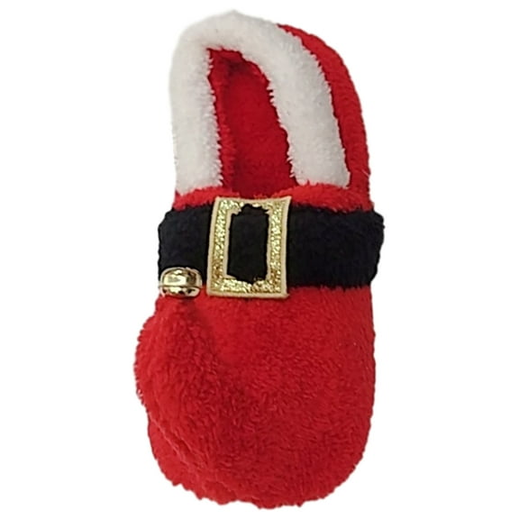 Womens Fuzzy Red & White Santa Suit Slippers Christmas House Shoes M 7-8