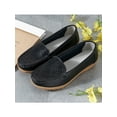 thumbnail image 4 of MAWCLOS Lady Loafers Low Top Moccasins Round Toe Nonslip Boat Shoes Slip On Driving Wedges Black 5, 4 of 9