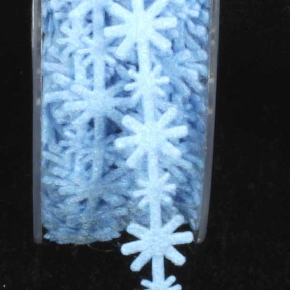 The Ribbon People Light Blue Felt Starbursts Woven Craft Ribbon 0.5" x 22 Yards