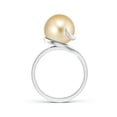 thumbnail image 2 of ANGARA Golden South Sea Cultured Pearl Ring with Spiral Metal Loop in 14K White Gold for Women | June Birthstone, Birthday, Anniversary, Jewelry Gift for Women | Pearl Ring, 2 of 8