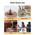 thumbnail image 2 of 15 Inch Round Placemats Set of 4, Brown Stripes Non Slip Heat Insulation PP Table Mats, Simple Geometric Modern Monochrome Washable Place Mats for Kitchen Dining Party Table Decor, 2 of 7