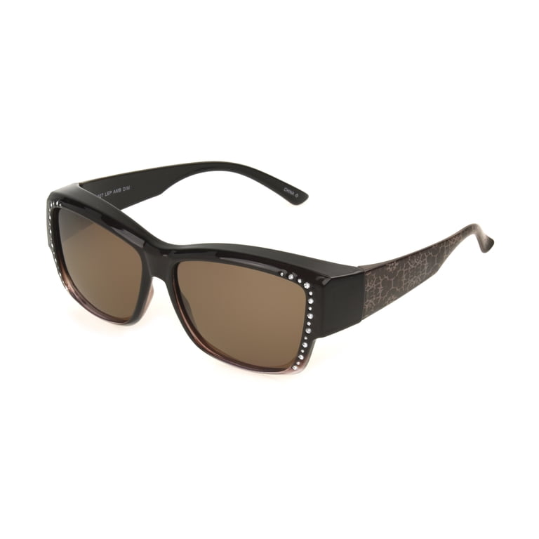 Solar Shield Square Fit-Over Sunglasses, Leopard photo 2
