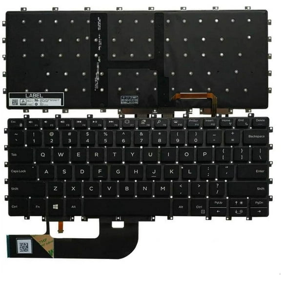 New US Black English Backlit Laptop Keyboard (Without palmrest) Replacement for Dell XPS 15 9575 2-in-1 Light Backlight