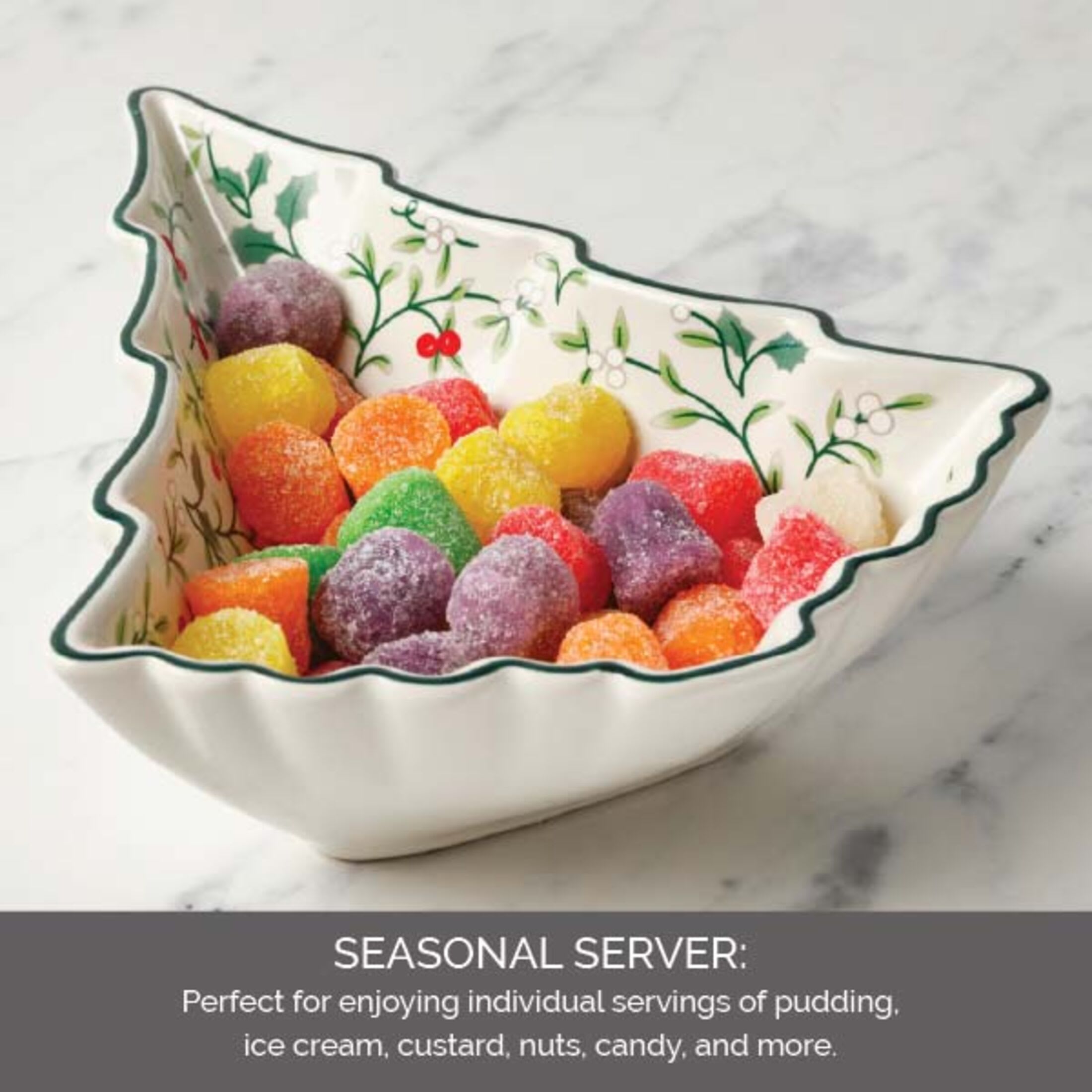 Pfaltzgraff Winterberry Stoneware 7 in Tree Serving Bowl