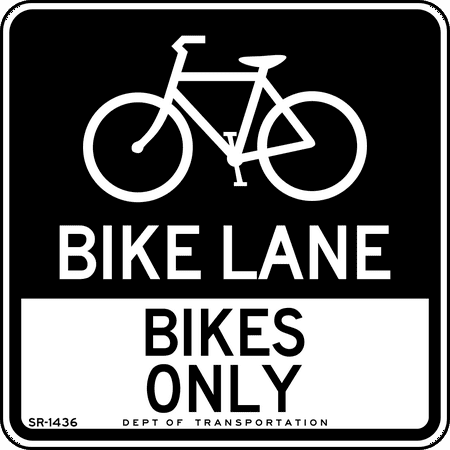 Traffic Signs - Bike lane, bikes only, New York City 12 x 18 Peel-n-Stick Sign Street Weather Approved