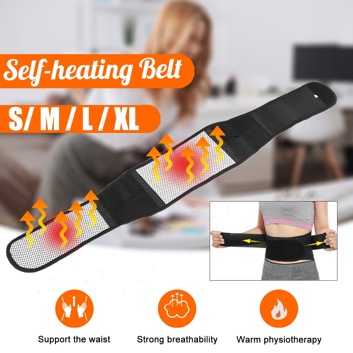 Adjustable Waist Back Belt Tourmaline Massage Self Heated