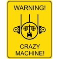 thumbnail image 1 of Design With Vinyl Warning Crazy Machine Artwork Infected Computer Virus Funny Humor Wall Decal for Family - Terrifying Bumper Sticker Themed Décor - Size: 12 In x 18 In, 1 of 3