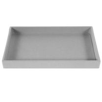 FOLOYORI 1Set Light Grey Velvet Jewelry Organizer Tray Rectangular Storage Display Home Use