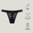 thumbnail image 2 of BLAKE & CO. Women's All Over Lace and Mesh Thong Underwear, 3-Pack, Sizes S-2X, 2 of 4